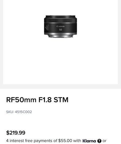 Canon RF 50mm Lens